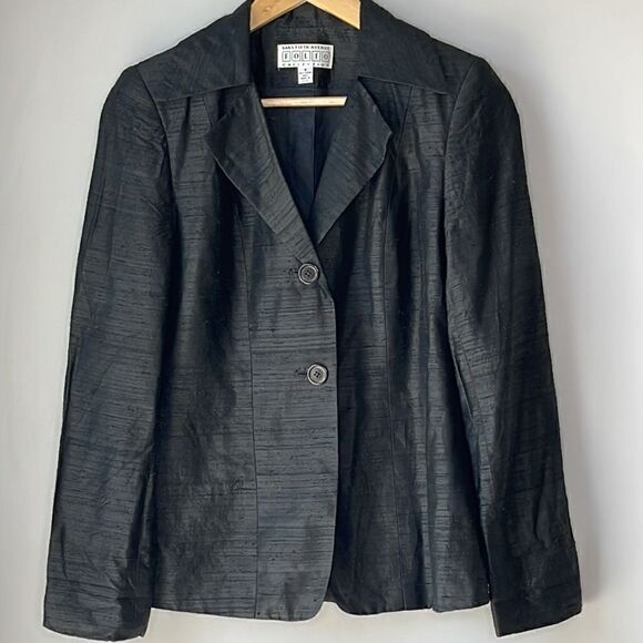 Saks Fifth Avenue Raw Silk FOLIO Collection Blazer - Picture 2 of 11